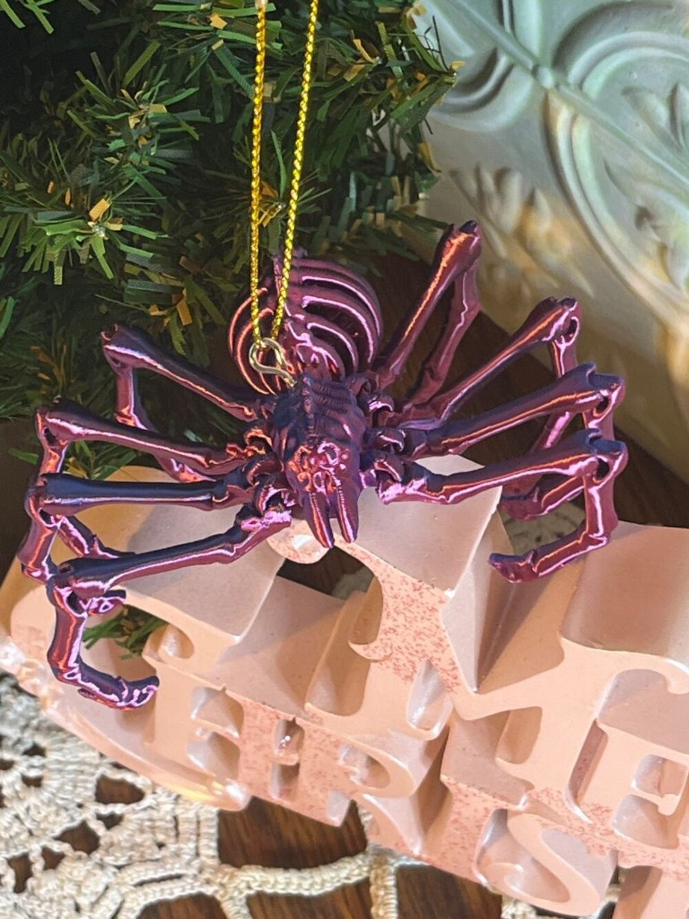 Purple & Blue Tarantula Spider Christmas Tree Ornaments Unusual Christmas Sb - Picture 3 of 8